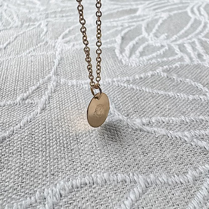 Custom Round Birth Flower Necklace