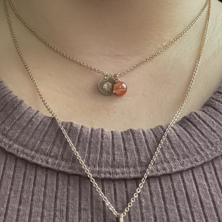 Custom Round Birth Flower Necklace