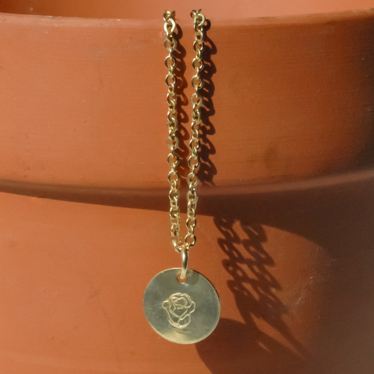 Custom Round Birth Flower Necklace